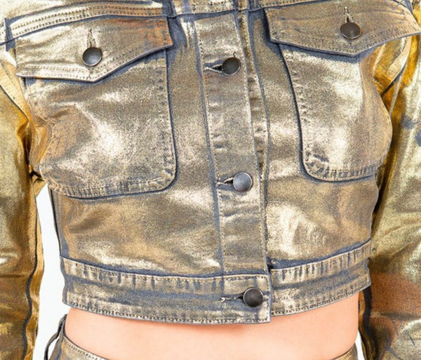 Metallic Crop Jacket