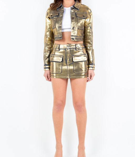 Metallic Crop Jacket
