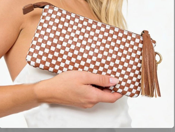 Woven Wristlet Clutch