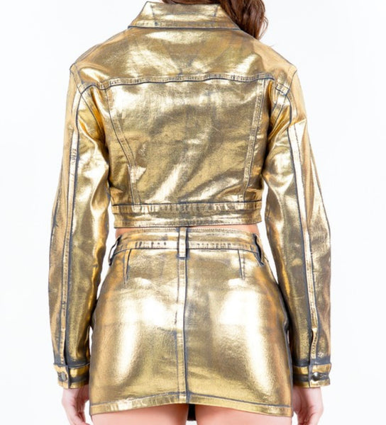 Metallic Crop Jacket