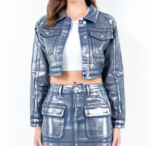 Metallic Crop Jacket