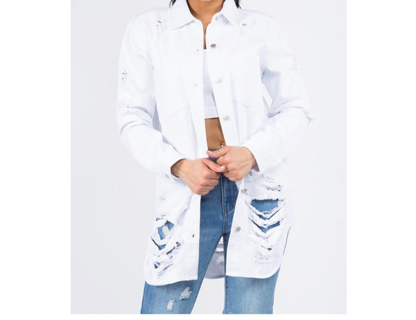 Long Denim Shirt Jacket