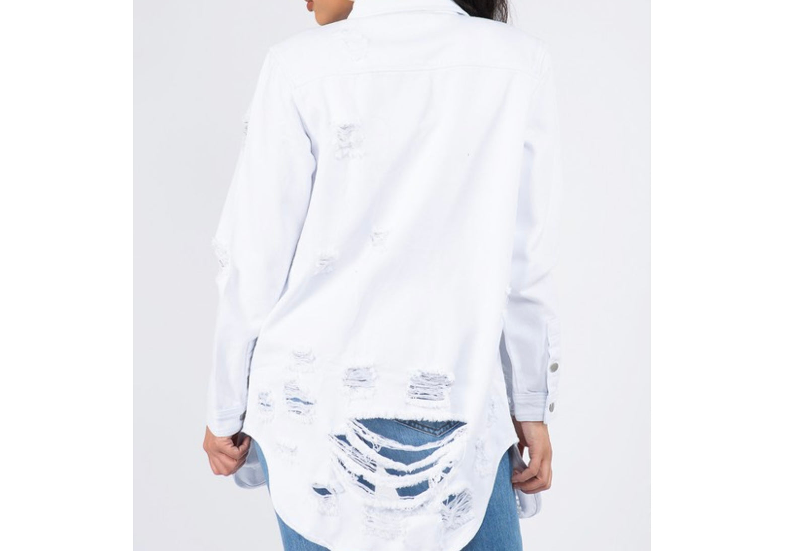 Long Denim Shirt Jacket