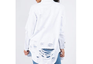 Long Denim Shirt Jacket