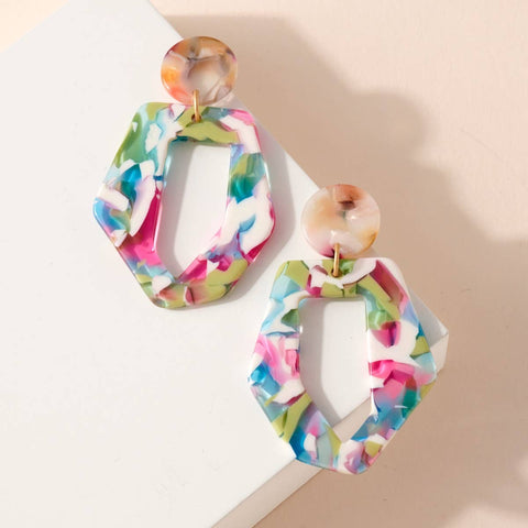 Marbled Dangling Earrings